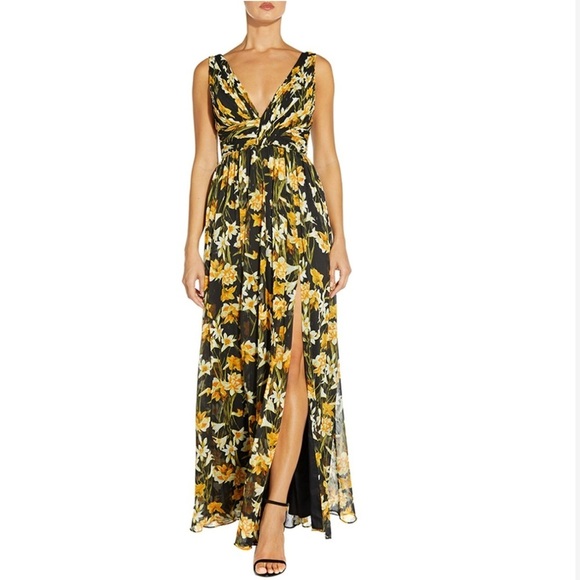 Aidan Mattox Dresses & Skirts - #20 AIDAN MATTOX • METALLIC FLORAL PRINT W. SLIT • NWT